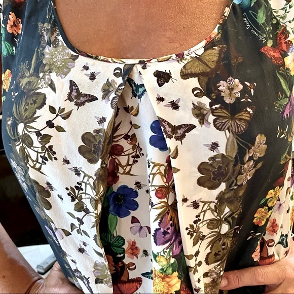 ADRIANA BARRA 🇧🇷 DESIGNER SILK FLORAL TOP - Picture 9 of 15
